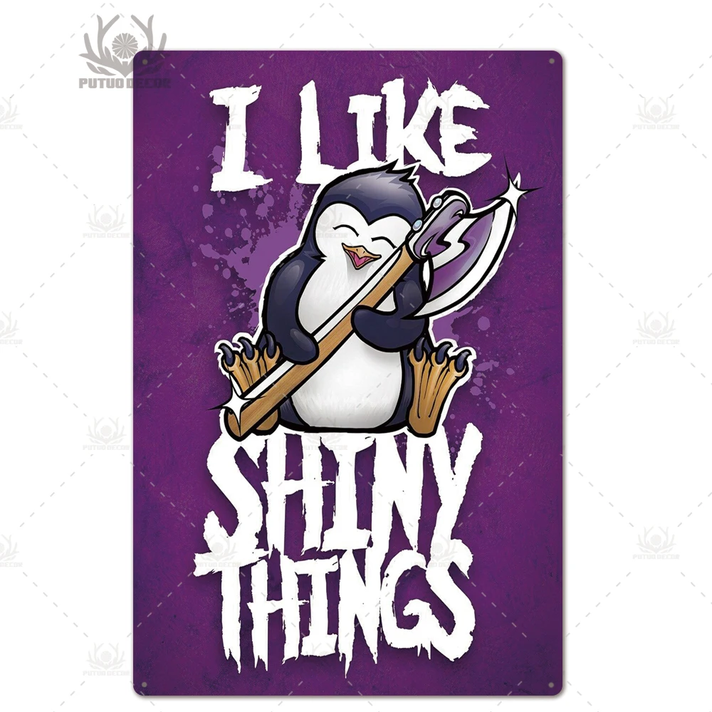 TH3023 Crazy Penguin металлический плакат Забавный металлический оловянный знак железная Живопись Домашний Декор декоративная металлическая тарелка Настенный декор - Цвет: TH3023