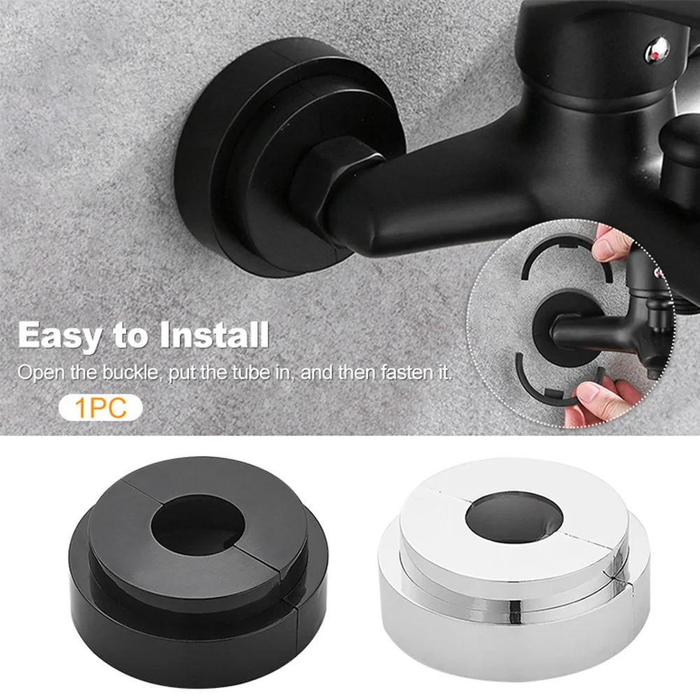 With Sticker Durable Adjustable Retractable Shower Pipe Cover Decoration Faucet Base Plate Accessories Portable Bathroom Fixture