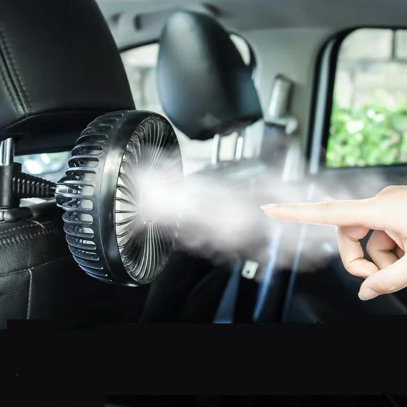 

Car fan USB 5.5 inch fan 12V/24V wind power three-speed speed regulation Car 360 fan car rear seat fan summer products