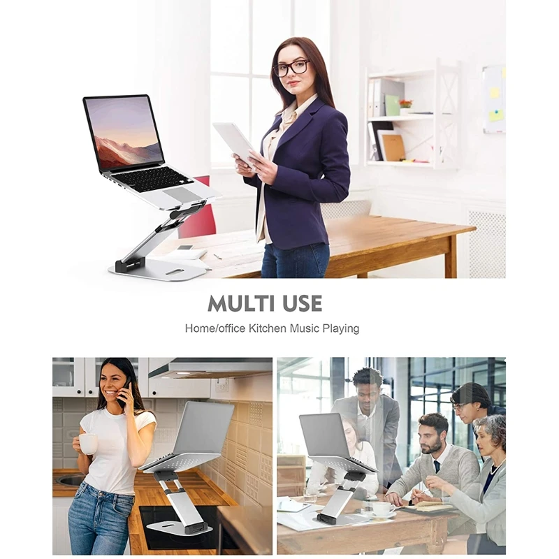 

Foldable Laptop Stand Aluminium Alloy Non-Slip Holder Bracket Heat Release Notebook Stretchab Riser For 11-17in Macbook