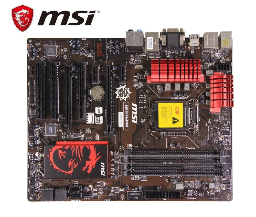 MSI B85-G43 игровая оригинальная материнская плата DDR3 LGA 1150 USB2.0 USB3.0 DVI HDMI VGA 32GB B85 б/у настольная материнская плата