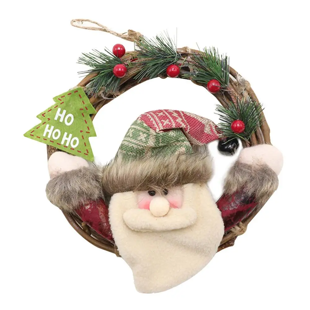 Рождественский венок лоза кольцо Рождественская елка подвеска дверь висячие