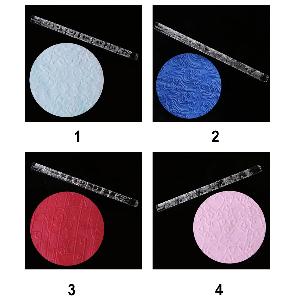 Rolling Pin Kitchen Tool Appliances Great Cake Decorating Ideas Textured Acrylic Embossing Baking Tools For Fondant Cookies