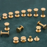 10pcs leather craft brass screwback round head ball post studs nail rivets leather craft hardware accessories