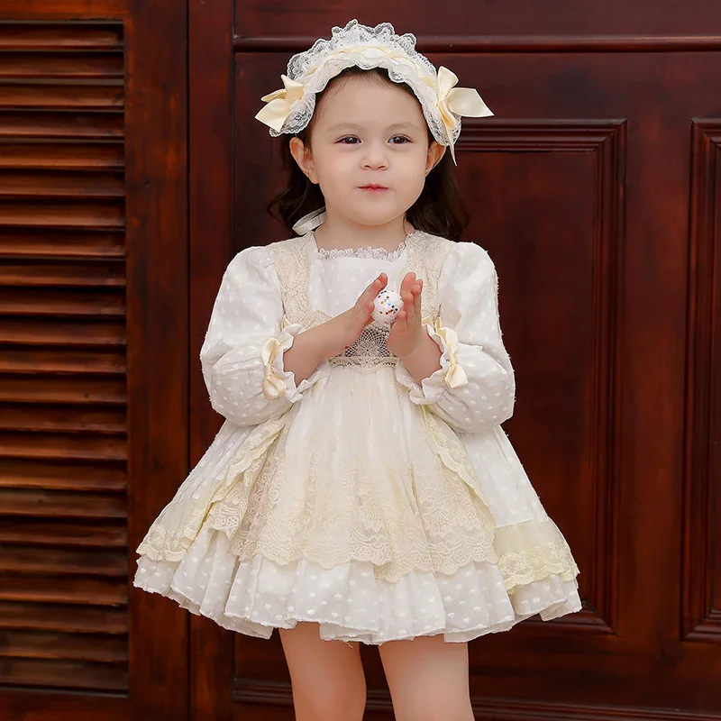 

Детские испанские королевские платья для девочек, бутик детской одежды из Испании наряд для Бала Лолита, для дня рождения, крестин, платья
