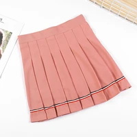 harajuku pleated skirt autumn winter female high waist color strip mini skirts korean fashion student a line short skirt womens