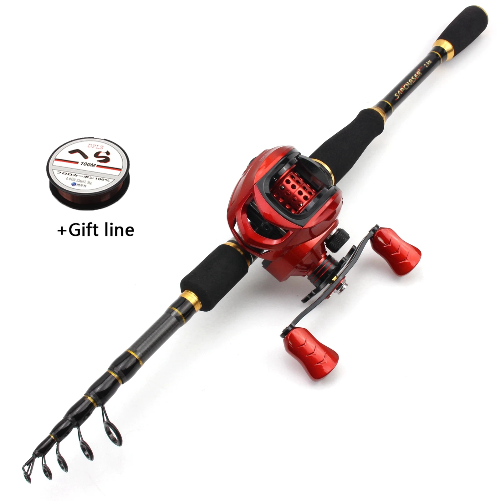 

NEW 1.8m2.4m2.7m beginner Rod Reel Combos Casting Rod and Casting Reel set carbon fast lure rod Travel Northern Pike fish pole