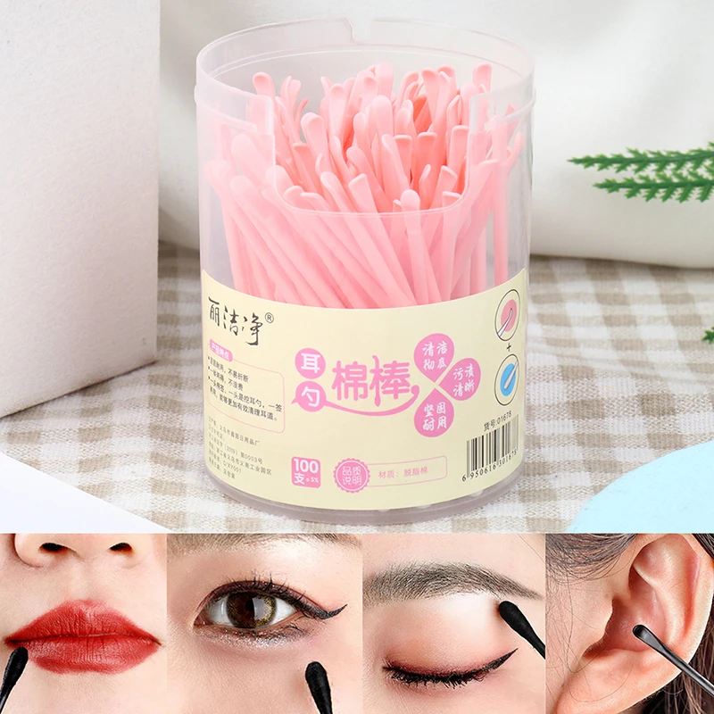 

100Pcs Cotton Bud With Ear Pick Innovative Disposable Double Headed Cotton Swabs
