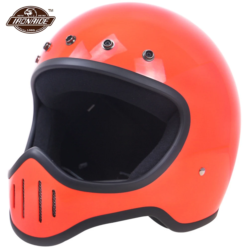 

Fiberglass Motocross Helmet DOT ECE Approved Casco Moto Full Face Motorcycle Helmets Vintage Moto Cafe Racer Racing Casque Moto