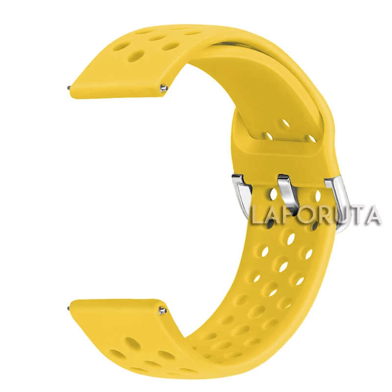 Yellow Galaxy Watch Active Band 20 мм силиконовый ремешок для Xiaomi Huami Amazfit GTS samsung Watch 42 мм gear S2 спортивный браслет аксессуары - Цвет ремешка: Yellow