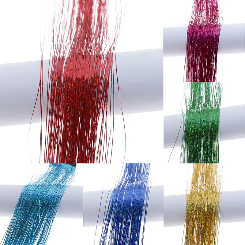 50x3 3 см 1 сумка Блестящие Блестки для волос с блестящими волосами наращивания