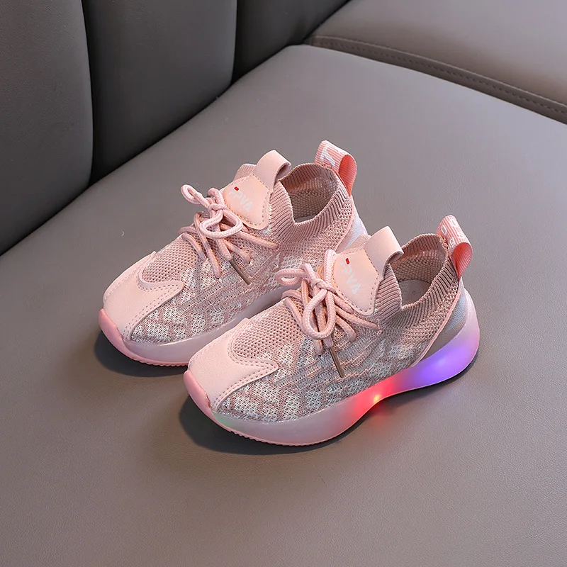 2021 новые детские светящиеся кроссовки футболки для маленьких девочек и