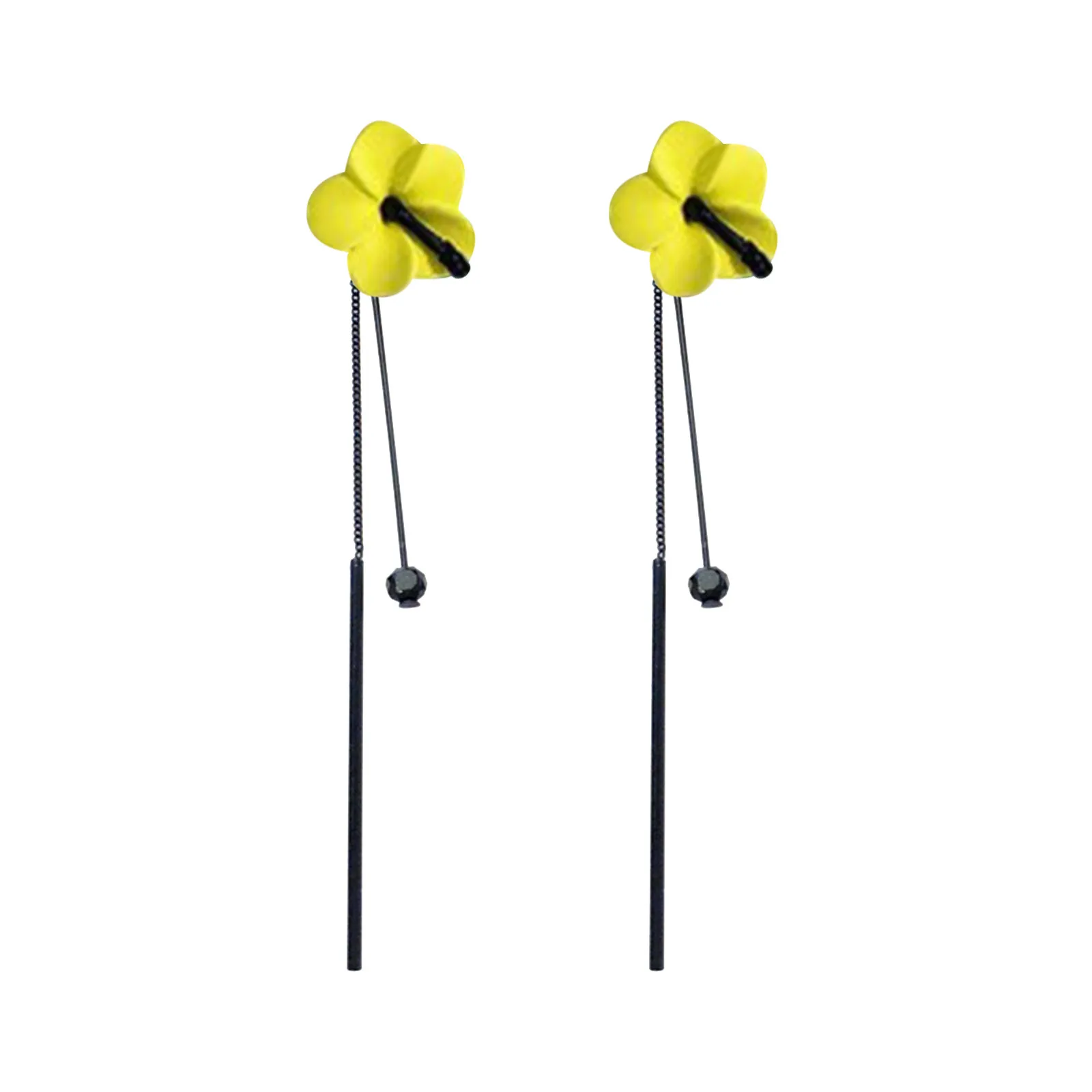 Wild Burgundy noble flowers Ear Jewelry Long Temperament Silver Needle Earrings Female Flower Tassel Party Gift | Украшения и