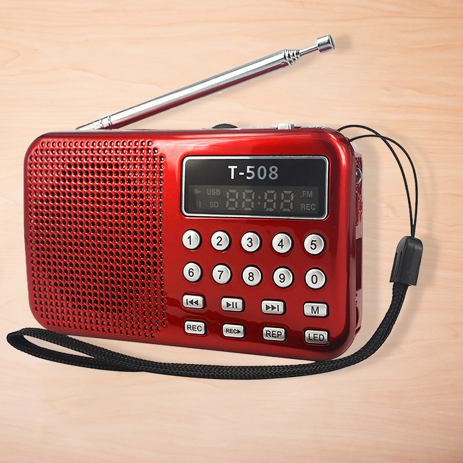 

Pocket Size Multi Band Radio Speaker With Built-In LED Light FM Radio Shortwave Radio Digital FM 87.5-108MHz With Phone/Tablets