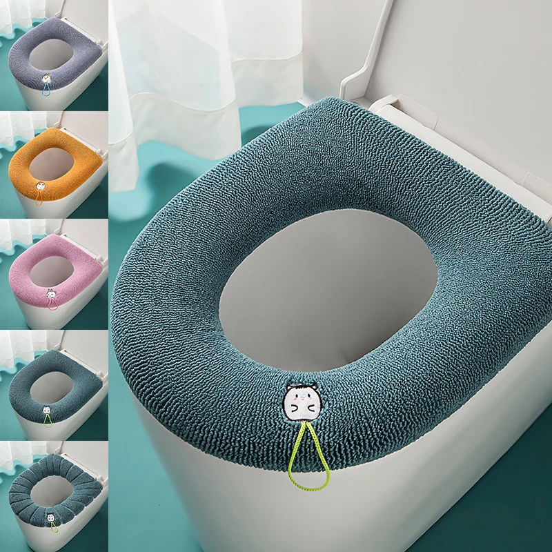 

Universal Cartoon Toilet Seat Cushion Four Seasons Thickened Toilet Cover Knitted Toilet Seat Cushion Washable Household Toilet