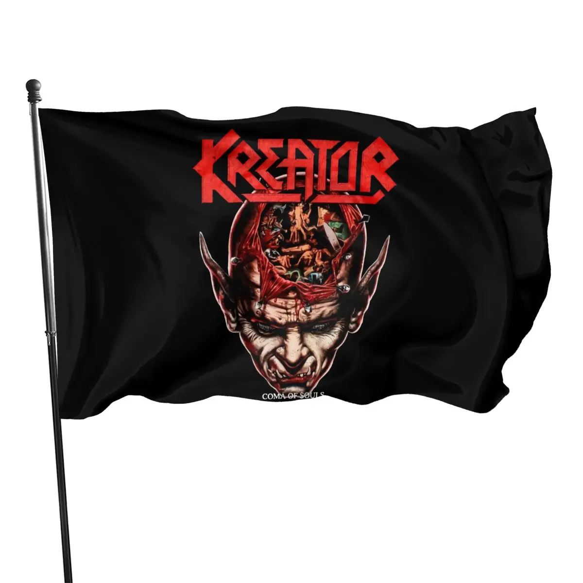 

Kreator Coma Of Souls90 Thrash Sodom Destruction Deathrow New Black Summer Style Science Top Unique Flag