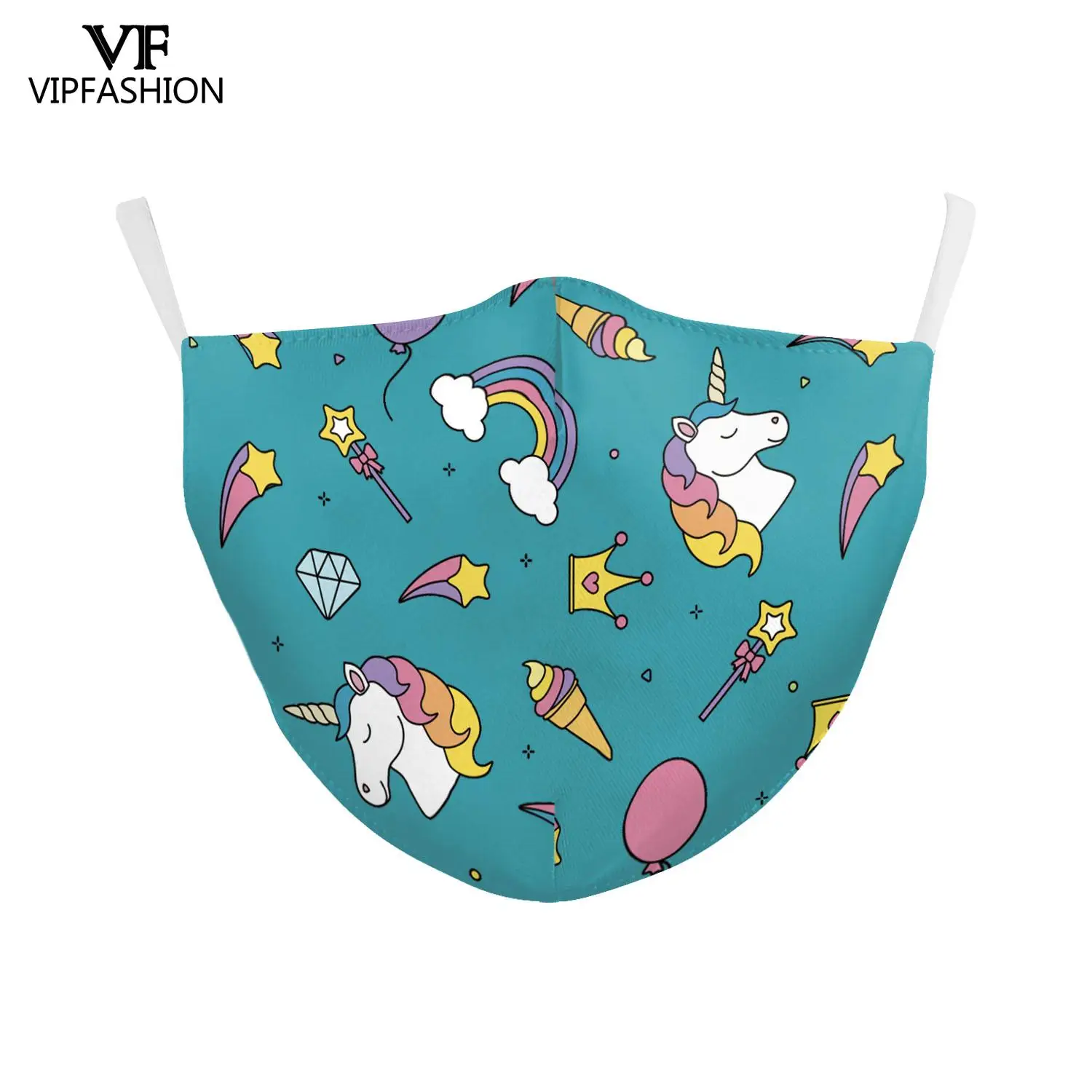 

Merry Christmas Santa Adults Funny Cute Anime Cartoon Printing Face Cover Reusable Washable Fabric Mask For Party