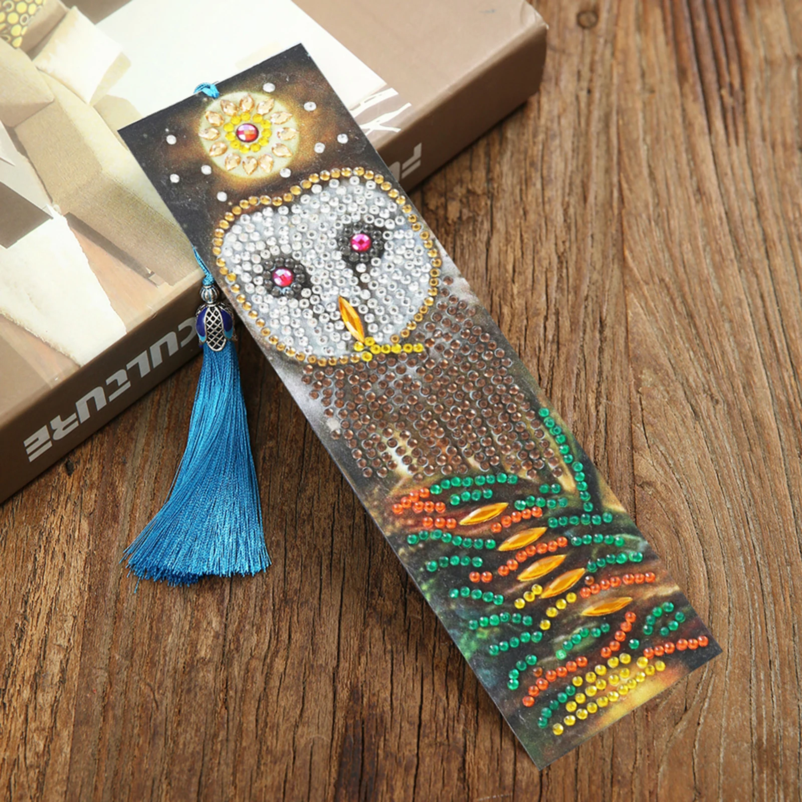 

Diamond Painting Bookmarks Set DIY Leather Tassel Book Page Holder Marker for Friends Gift Bookshelf Ornaments