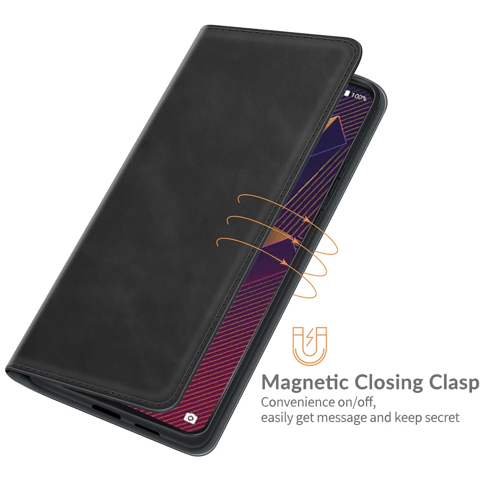 Кожаный чехол с автоматическим переключением для Wiko Power U20 (6.82in) чехол-книжка