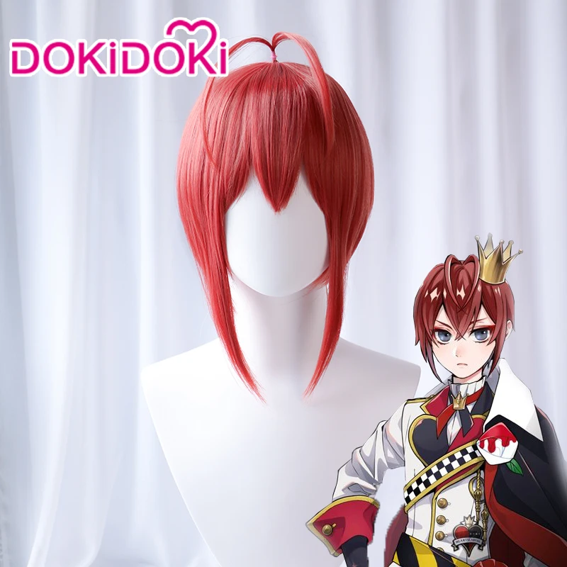 

Парик DokiDoki Twisted Wonderland для косплея, мужской, короткий, красный, из высокотемпературного волокна, скрученный, для косплея