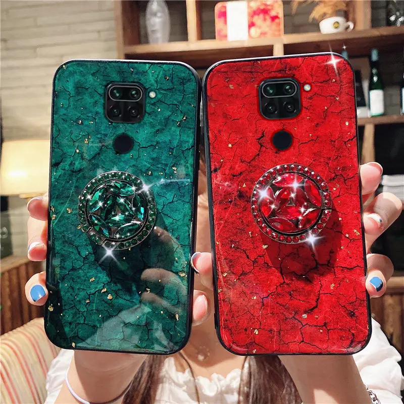 For Redmi Note10 Case Luxury Diamond Glitter Case For Xiaomi Redmi Note 10 9 9C 9S 9A 8T 8Pro 7 7A 8A X3 10T Marble Holder Cover