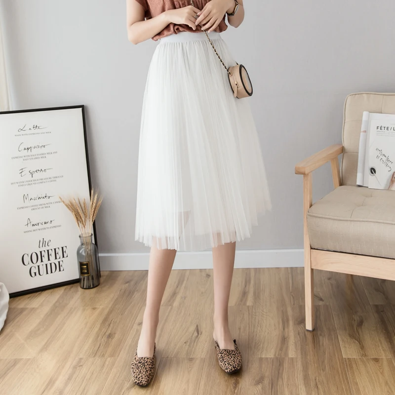 Фатиновая юбка Fitaylor женская летняя плиссированная с высокой талией черная