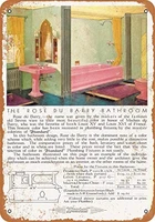 home decor 1930 standard rose du barry bathroom fixtures vintage look metal sign