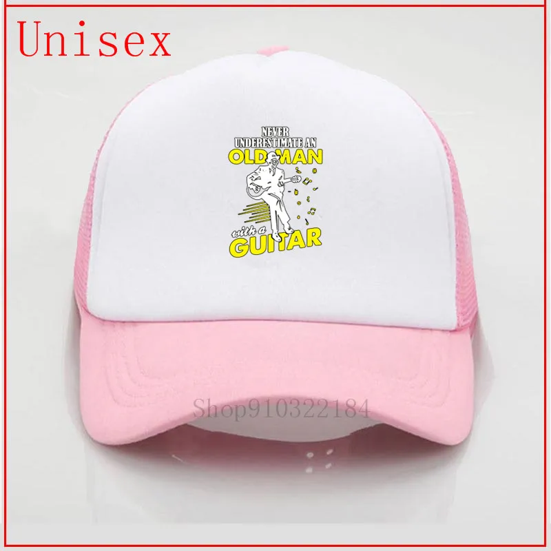 never underestimate an old man with a guitar white black hat baseball cap fashion style hats for women golf hijab caps | Аксессуары для