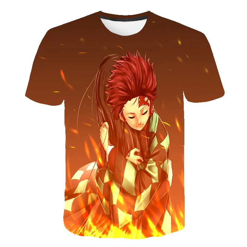 

Funny Japanese anime pattern 3D printing Demon Slayer T-shirt Summer Hot Sale Boys and Girls Children's Clothing Tops T-shirts