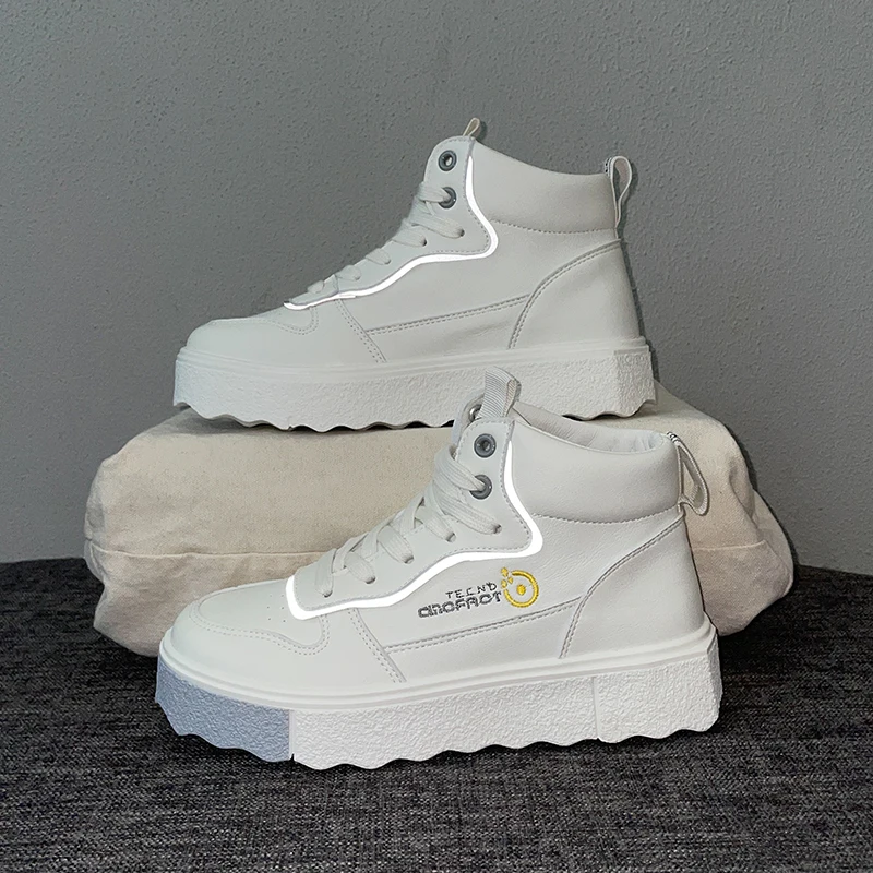 

Autumn Sneakers Women Thick Bottom Daddy Shoe Thick Bottom Round Toe Breathing Leisure Female Vulcanize Shoes Size 35-45