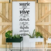 sonrie spanish quotes art wall stickers home decor vive words pvc decal stickers for living room bedroom kitchen decoration