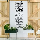 Наклейки на стену Sonrie с испанской планкой, домашний декор, Переводные слова, ПВХ наклейки для гостиной, спальни, кухни, украшение