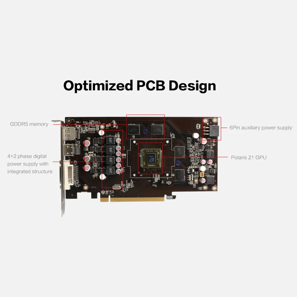 Yeston RX560D-4G D5 GAEA видеокарты двойной вентилятор охлаждения 4 Гб памяти GDDR5 128bit DP+ HDMI+ DVI-D GPU Улучшенный радиатор