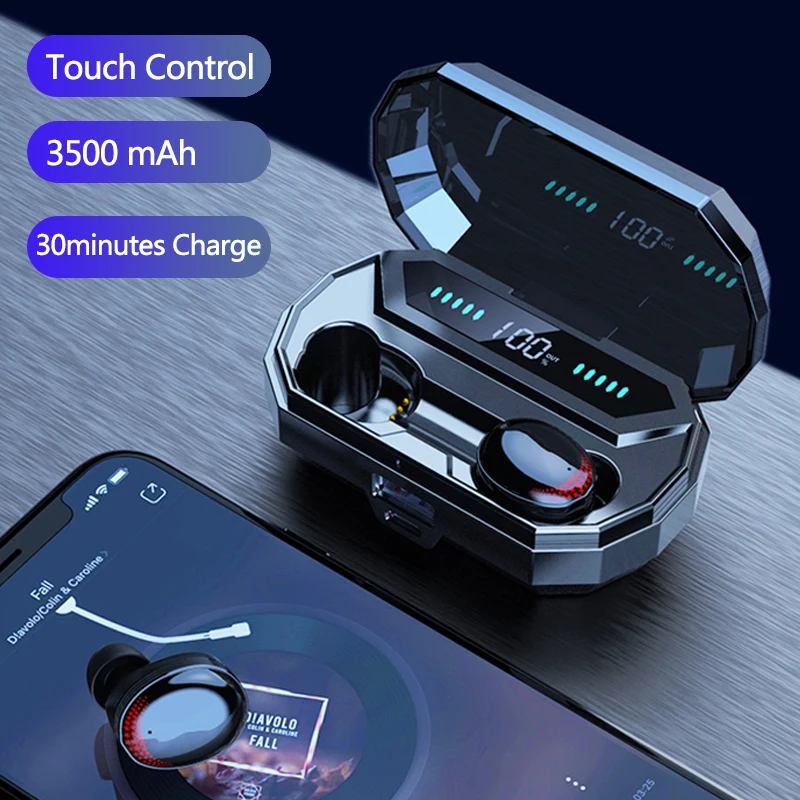 Быстрая зарядка Bluetooth наушники спортивные водонепроницаемые стерео