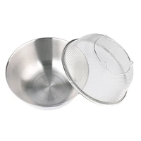1 set stainless steel salad bowl and drain basket set practical kitchen supplies