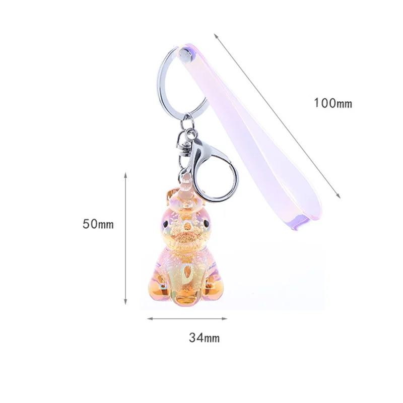 Милый Единорог из горного хрусталя брелок блестящий для ключей сумка Подвеска