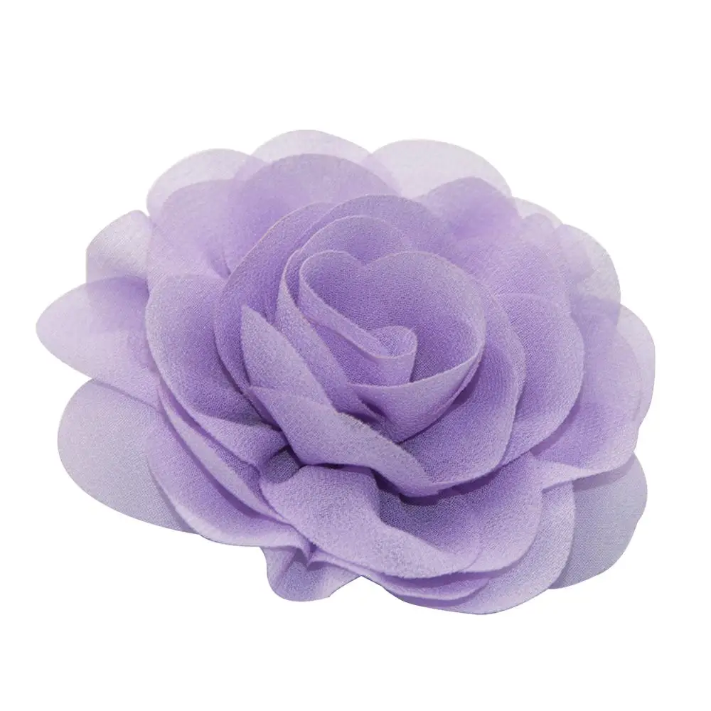 I-light purple Детские головные уборы шифон Цветочные зажимы для волос для девочек Принцесса Роза волосы цветок аксессуары бутик детские шпильки для волос заколки - Цвет: I-light purple