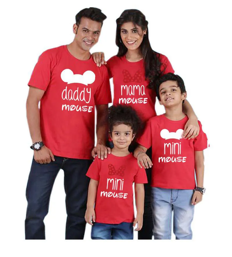 

Family Matching Outfits Father Mother Daughter Son Cartoon Print T-shirt Sets Dad Mommy and Me Clothes Tshirt Tops Family Look