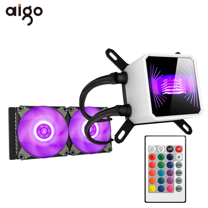T240 Water Cooler Aigo cpu кулер для воды T120/240 PC чехол водяного охлаждения для LGA 1151/AM3+/AM4 120 мм Компьютерный Вентилятор cpu Радиатор водяного охлаждения кулер - Цвет лезвия: T240 Water Cooler