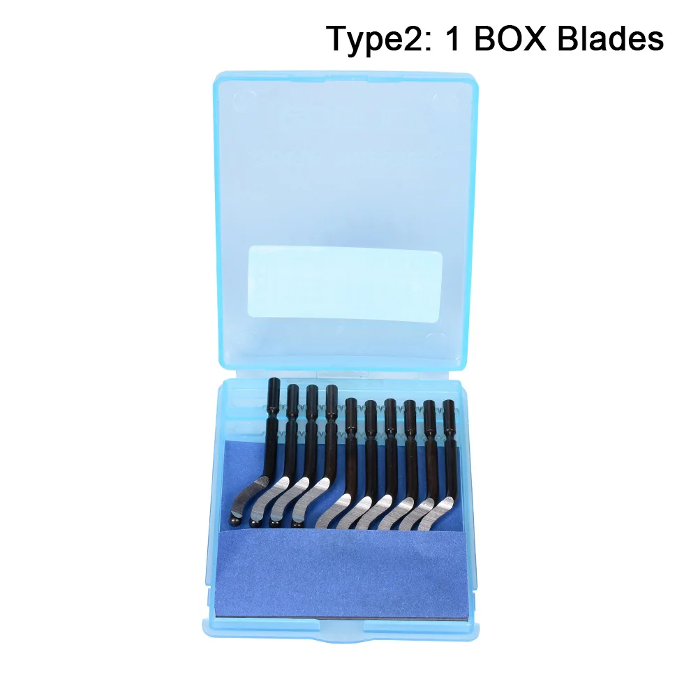 1 BOX Blades Обрезной нож-скребок Ручка скребок из нержавеющей стали Edge модель PLA ABS волокно ПЭТГ 3d принтер запчасти триммер Набор инструментов - Цвет: 1 BOX Blades