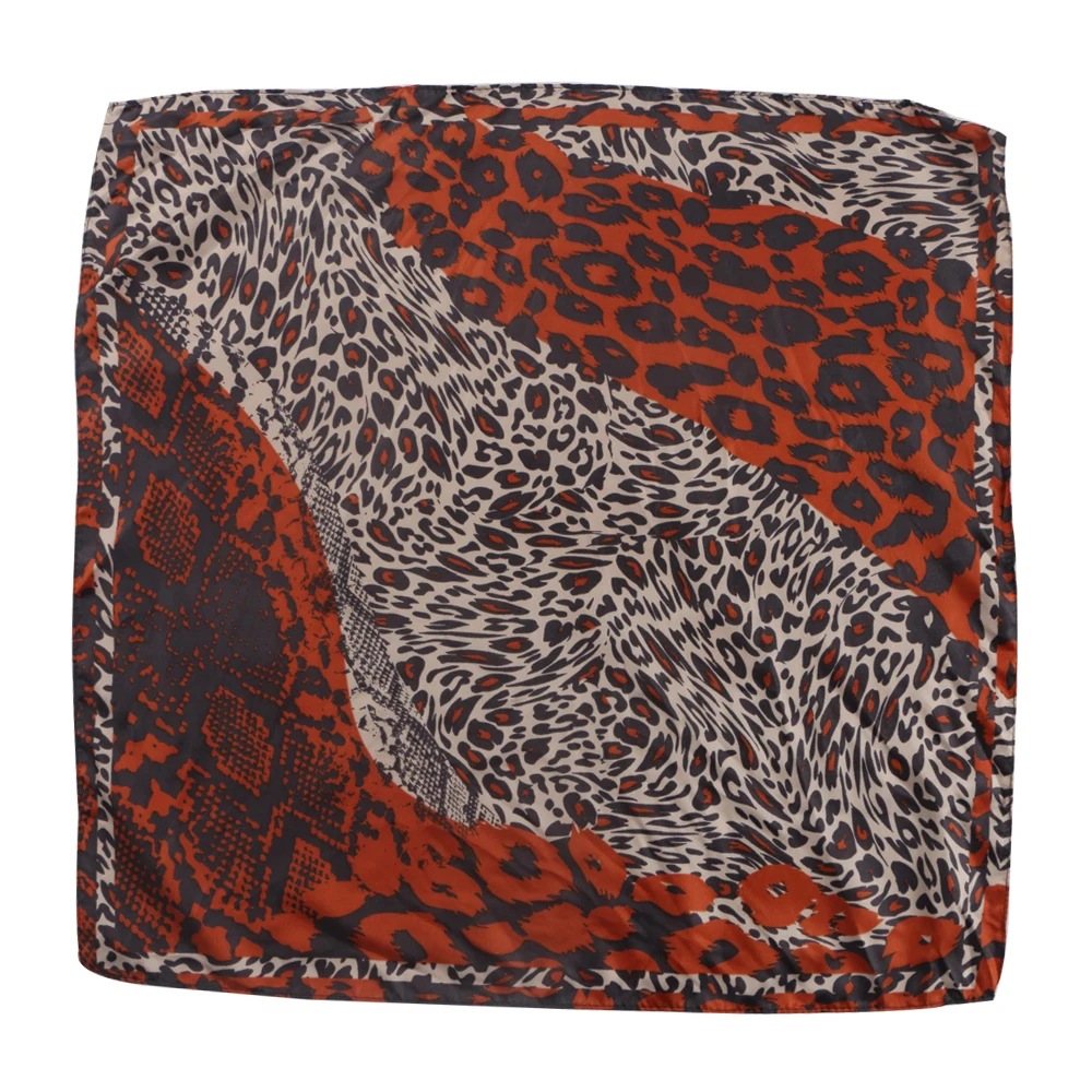 Женский шарф, модный весенне-летний Шелковый квадратный шарф для девочек, Цветочный платок, Леопардовый шифоновый шарф, аксессуары для шеи - Цвет: 910A09