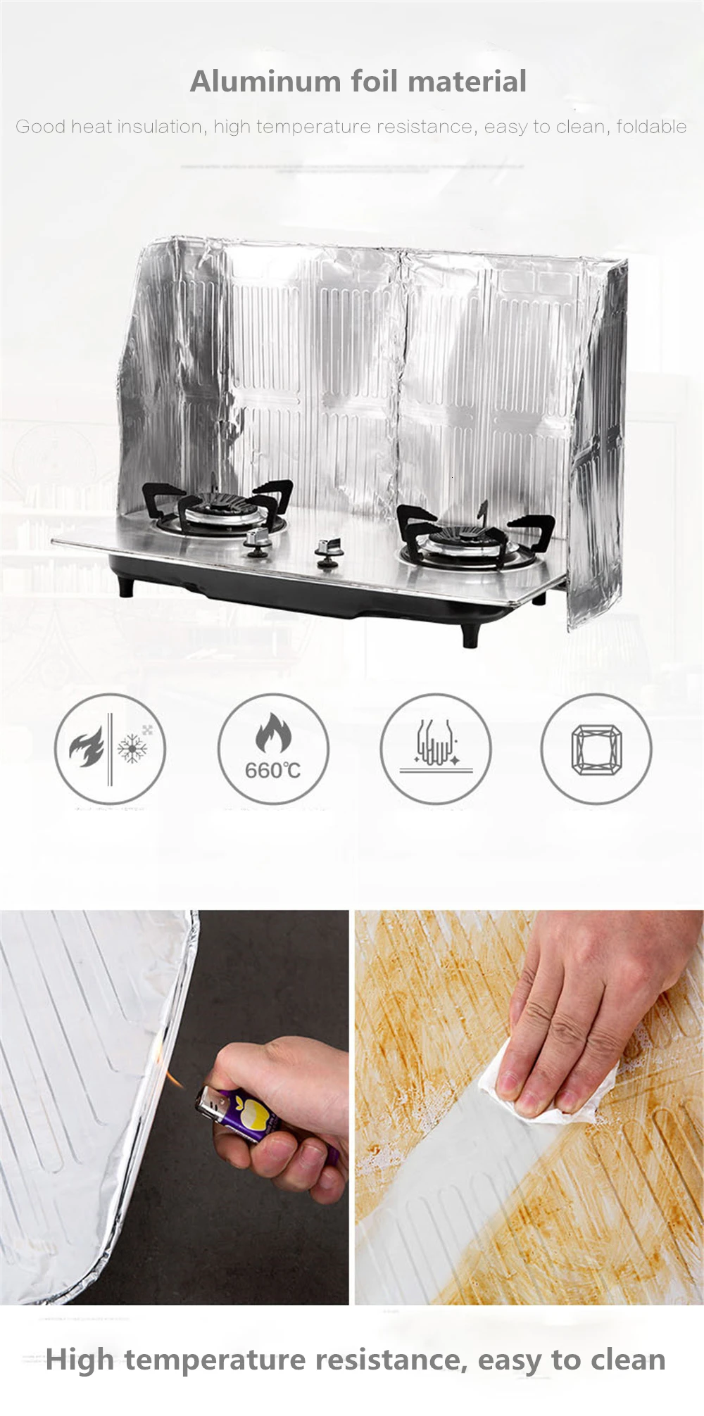 Home cooking oil barrier oil plate aluminum foil insulation creative kitchen supplies gas stoves splash-proof fume baffle