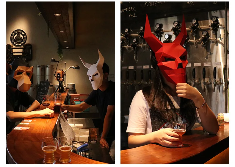 Carnaval Maske креативная ручная маска на Хэллоуин DIY 3D бумажные маски косплей пугающий