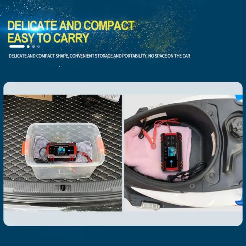 12V/24V для автомобилей и мотоциклов Батарея Зарядное устройство с ЖК дисплей
