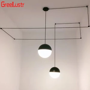 Светодиодная подвесная люстра в стиле пост-модерн, светильник в форме стеклянного шара, геометрический дизайн, лампа для спальни, прикроватный светильник