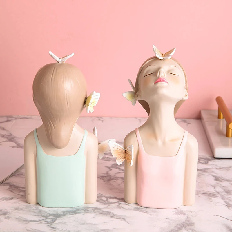 

Beautiful Butterfly Girl Sculptures Vases Countertop Vases Home Decor Gift Flowers Vases Ornaments For Home Office jlrr