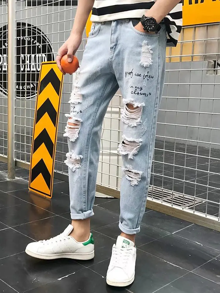 Brand Jeans Men New Men's Slim Elastic 