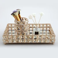 square crystal tray cosmetics storage pallet wedding party cupcake snacks plate decoration home fruit container decorative trays