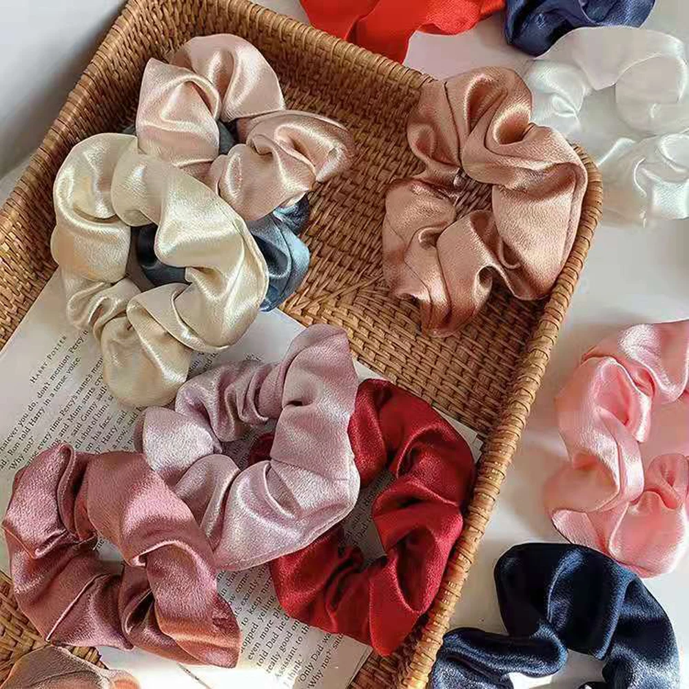 

Summer New Satin Large Intestine Hair Tie Ladies Daily Tie Ponytail Fixer Hair Accessories Hair Rope
