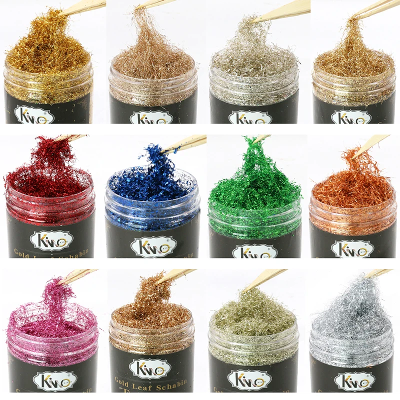 Красочные листы золотых листьев хлопья золотая фольга бумага для художественных